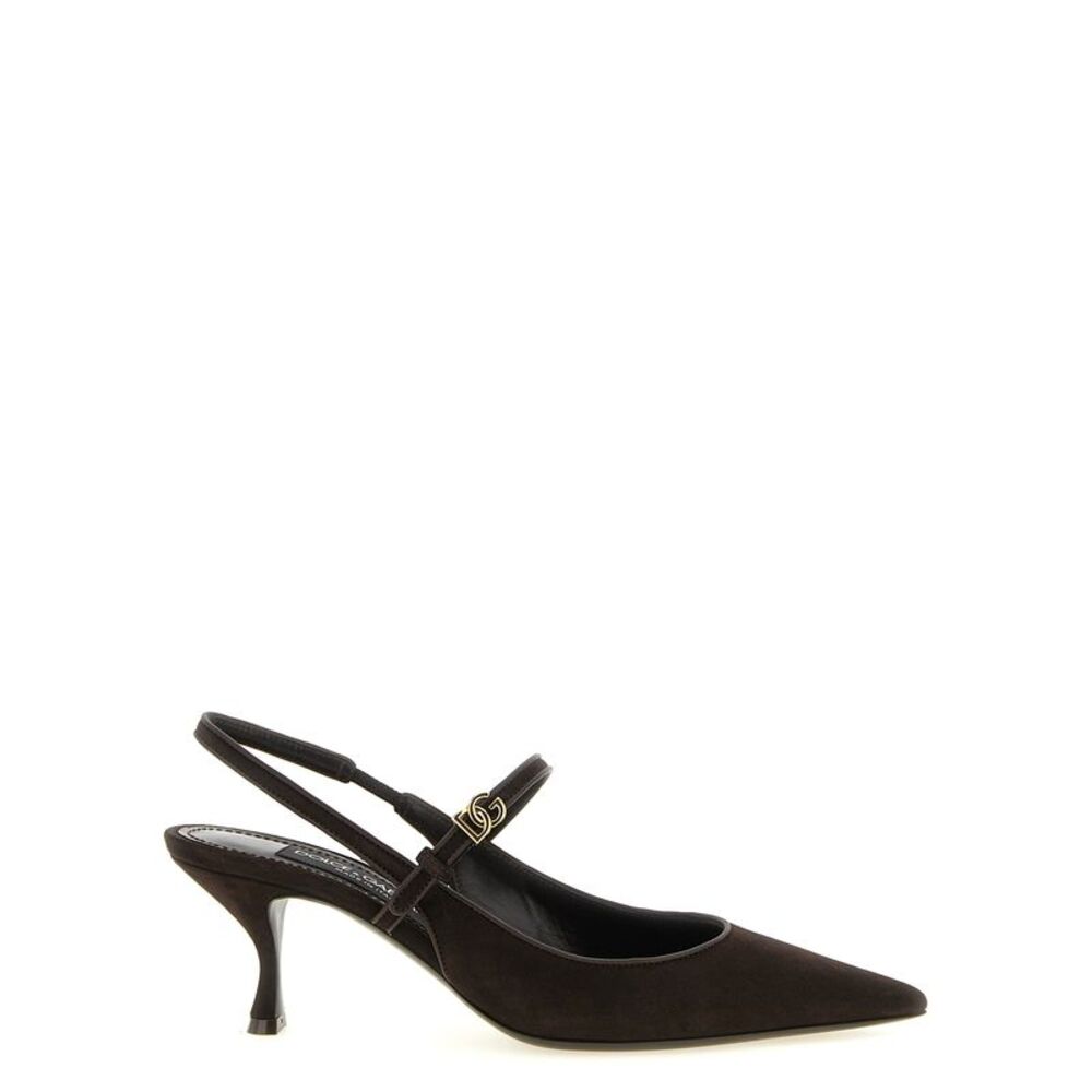 Dolce & Gabbana Brown Goatskin Mid Heel Women's Pumps
